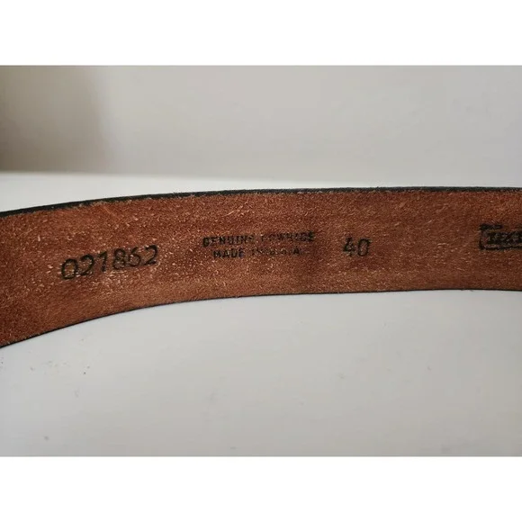 Vintage Tex Tan Tooled Leather BeltSterling Buckle Keepers Tip021862 Size 40